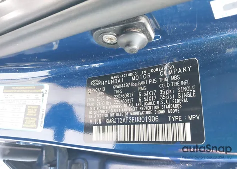 2014 Hyundai Tucson Gls from USA, damaged, VIN KM8JT3AF3EU801906